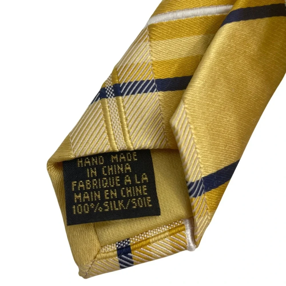 Donald J Trump Signature Collection Mens Yellow Plaid 100% Silk Necktie‎ Tie